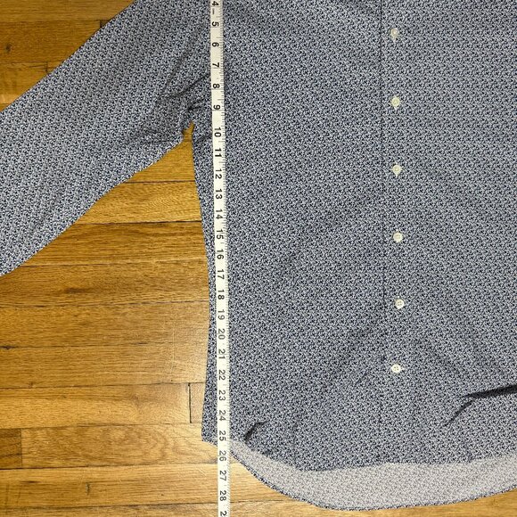 Ledbury Mens Blue Guitar Pattern Long Sleeve Button Down Shirt Size Medium - Picture 6 of 9